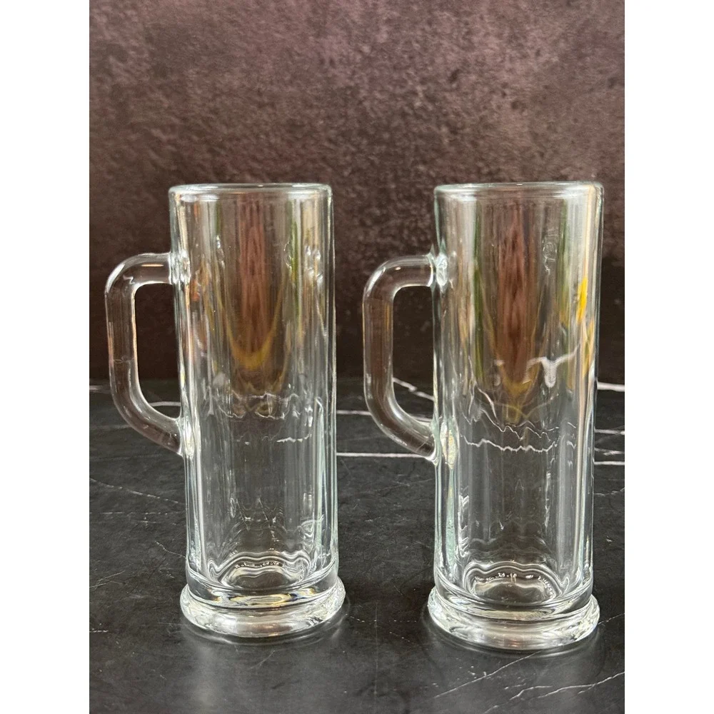 VTG PAIR (2) Libbey Beer Shot Shooter Glasses 5in Tall 1.75in Wide